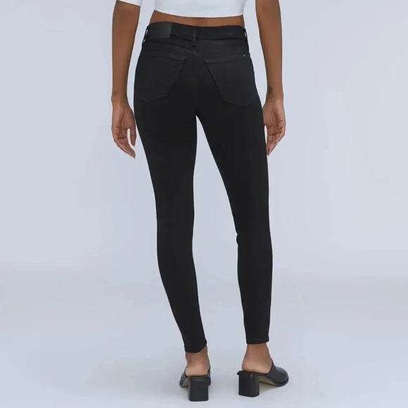 Everlane Mid-Rise Ankle Skinny Jeans Cotton Black Size 25 - Picture 3 of 12